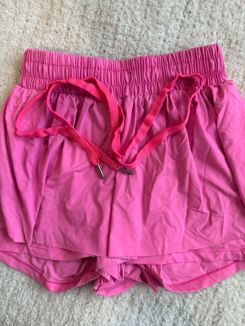Women’s Pink Elastic-Waist Active Shorts